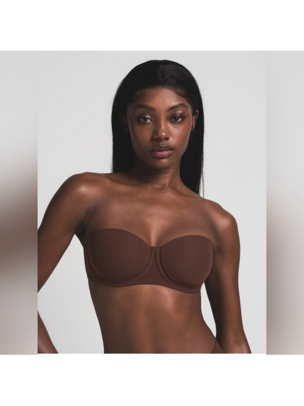 SKIMS Fits Everybody Strapless Bra Cocoa Brown Size 36D NWT